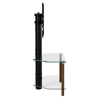 Alphason Century Cantilever Corner Stand 800mm, Up to 55" - Walnut & Clear Glass |  ADCEC800WAL