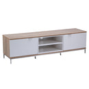 Alphason Chaplin Cabinet 1600mm, Up to 70" - Light Oak & White | ADCH1600-WHT