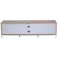 Alphason Chaplin Cabinet 1600mm, Up to 70" - Light Oak & White | ADCH1600-WHT