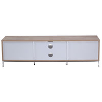 Alphason Chaplin Cabinet 1600mm, Up to 70" - Light Oak & White | ADCH1600-WHT