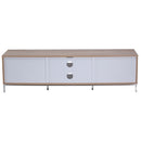 Alphason Chaplin Cabinet 1600mm, Up to 70" - Light Oak & White | ADCH1600-WHT