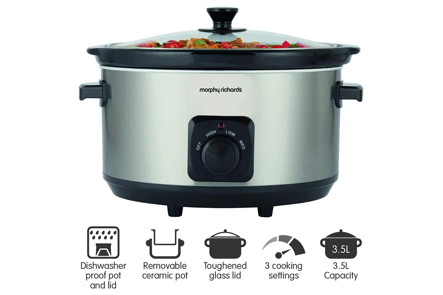 Morphy Richards 6.5L Stainless Steel Slow Cooker