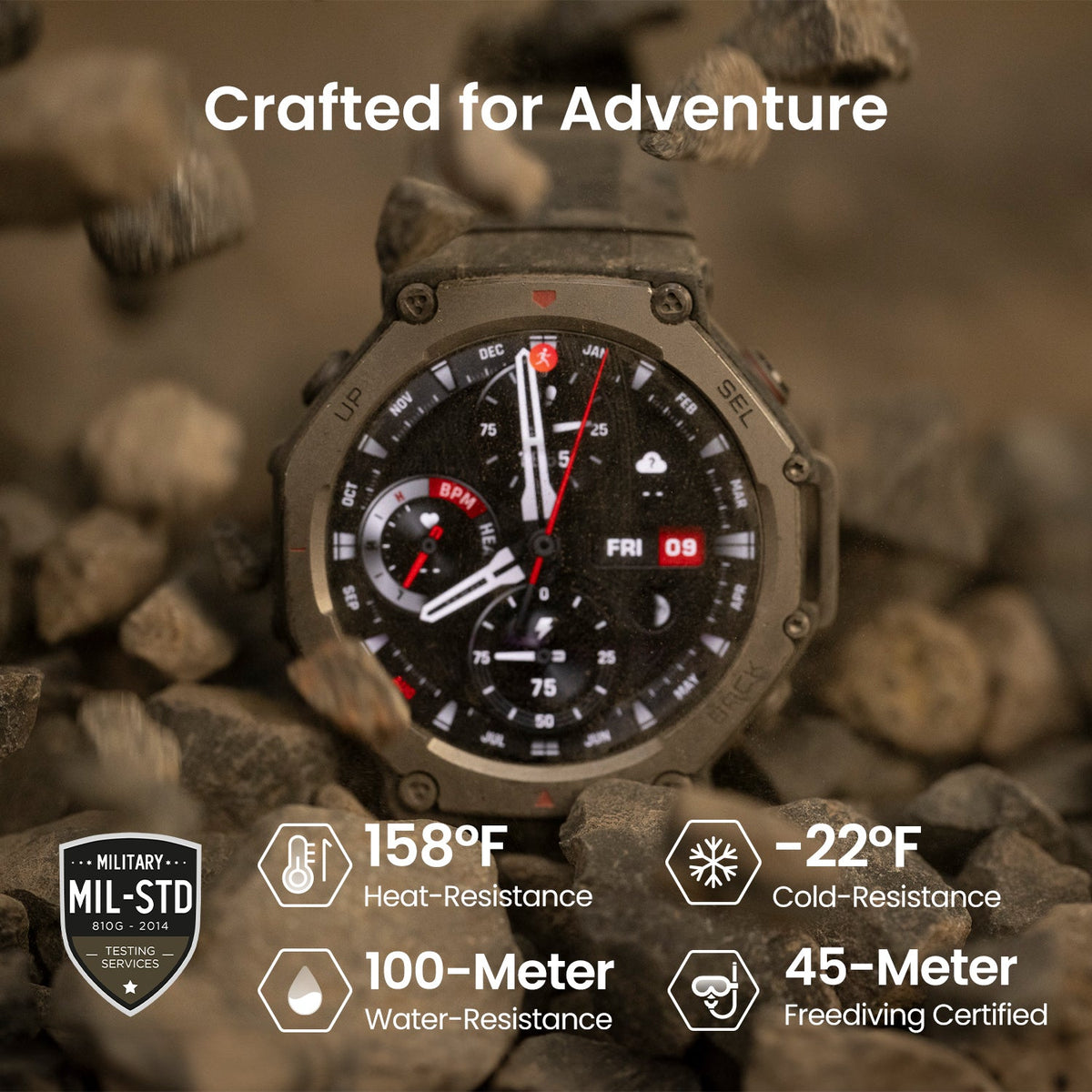 Amazfit T-Rex 3 Rugged GPS Smartwatch - Onyx | T-Rex 3