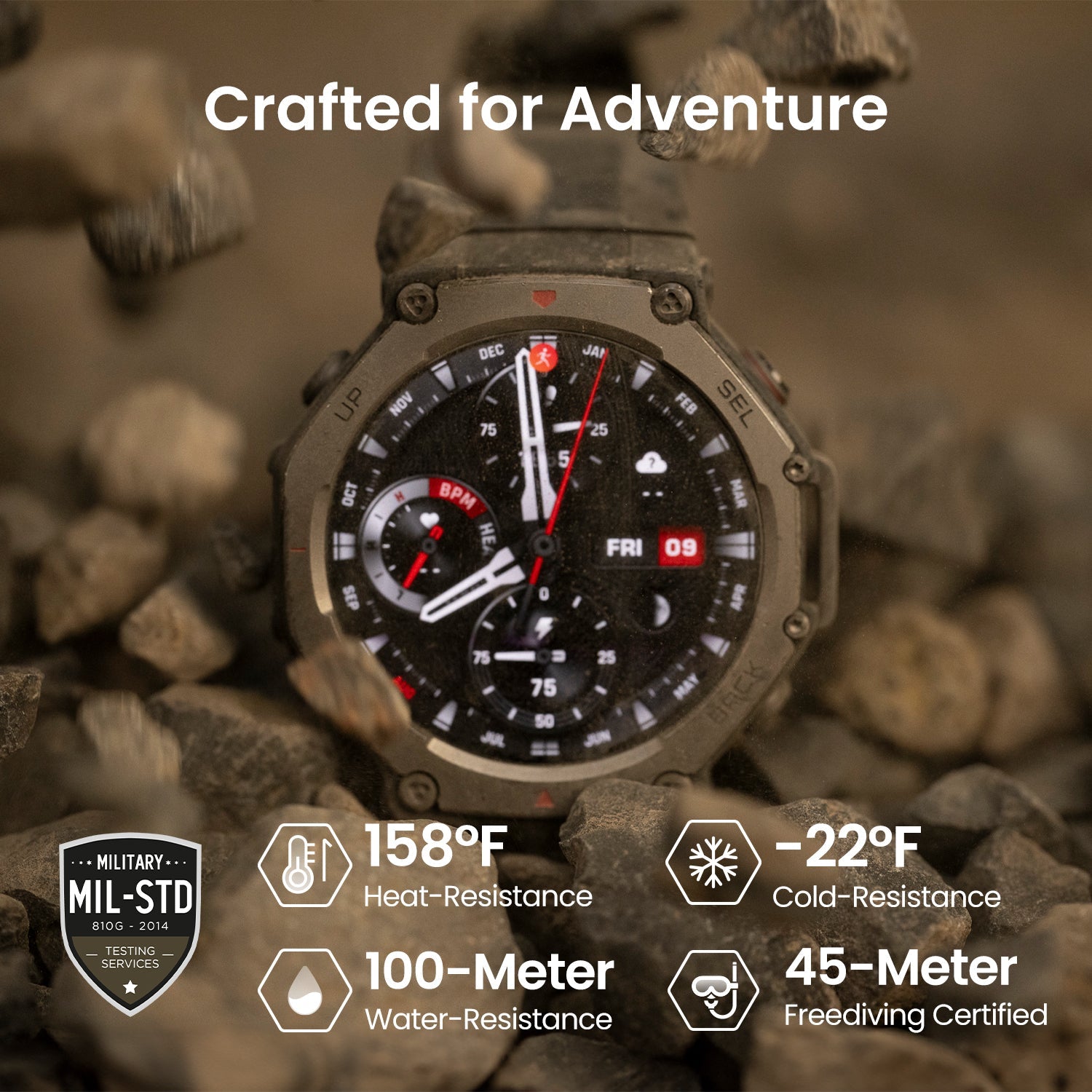 Amazfit T-Rex 3 Rugged GPS Smartwatch – Lava | T-Rex 3