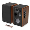 Majority D100 Powered Bookshelf Speakers, Wood - official product image