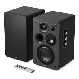Majority D100X Powered Bookshelf Speakers, Black | D100X