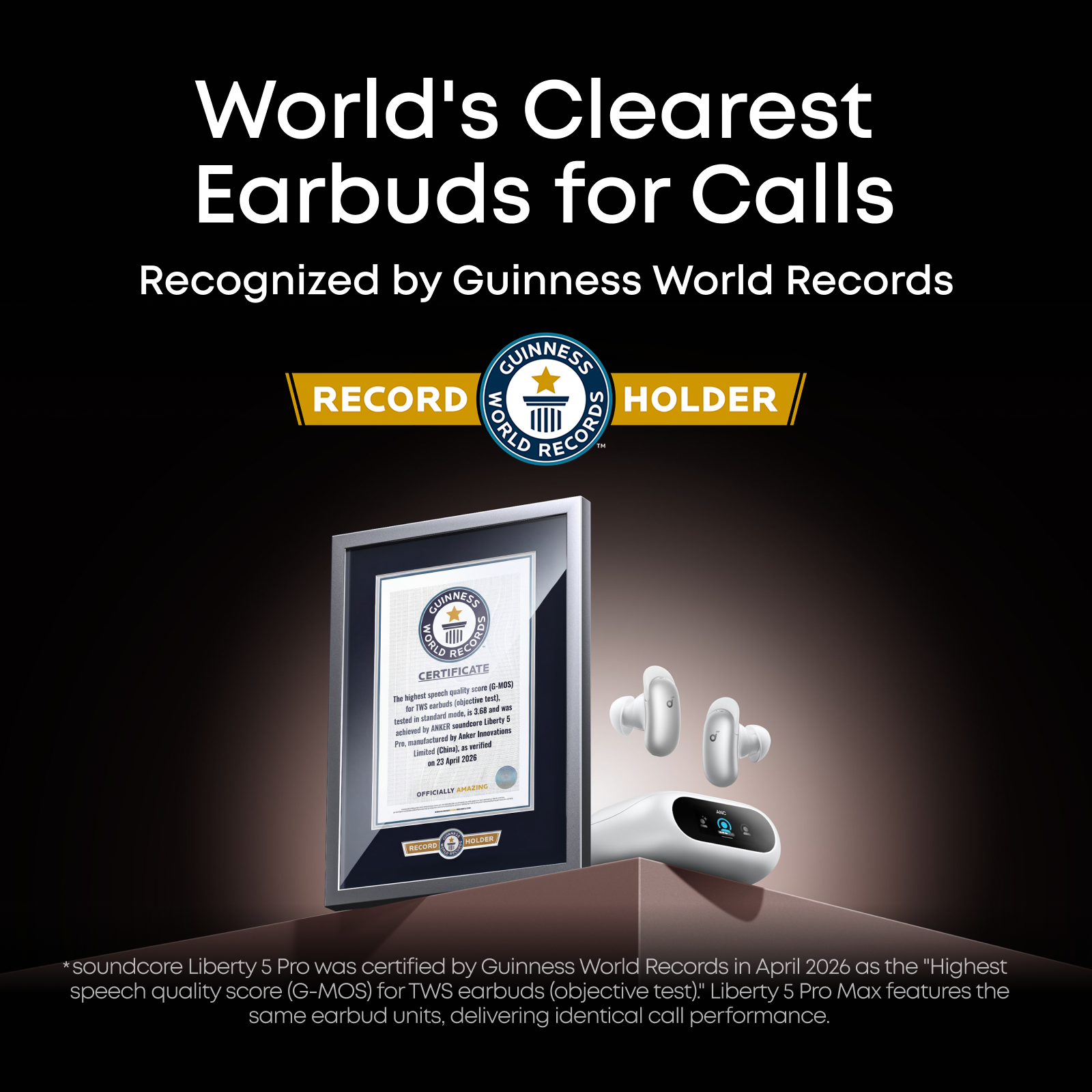 soundcore Liberty 5 Pro ANC Earbuds, Black - official product image