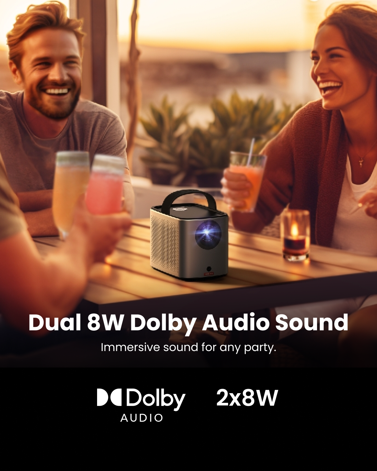 Nebula Mars 3 Air Portable Projector with Carry Case - Black - dual 8W Dolby Audio