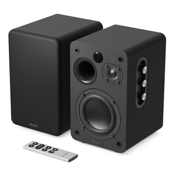Majority D70X Active Powered Bookshelf Speakers, Black - official product image
