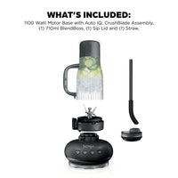 Ninja BlendBOSS Tumbler Blender 710ml - Onyx - what's included