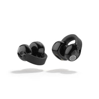 Sennheiser ACCENTUM Clip Open-Ear Earphones Black — charging case open with both earbuds
