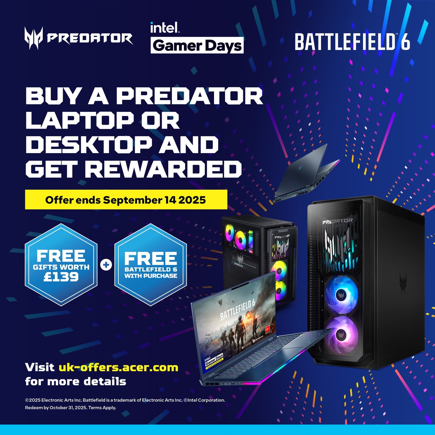 Acer Predator Orion 3000 gaming desktop PC in Black
