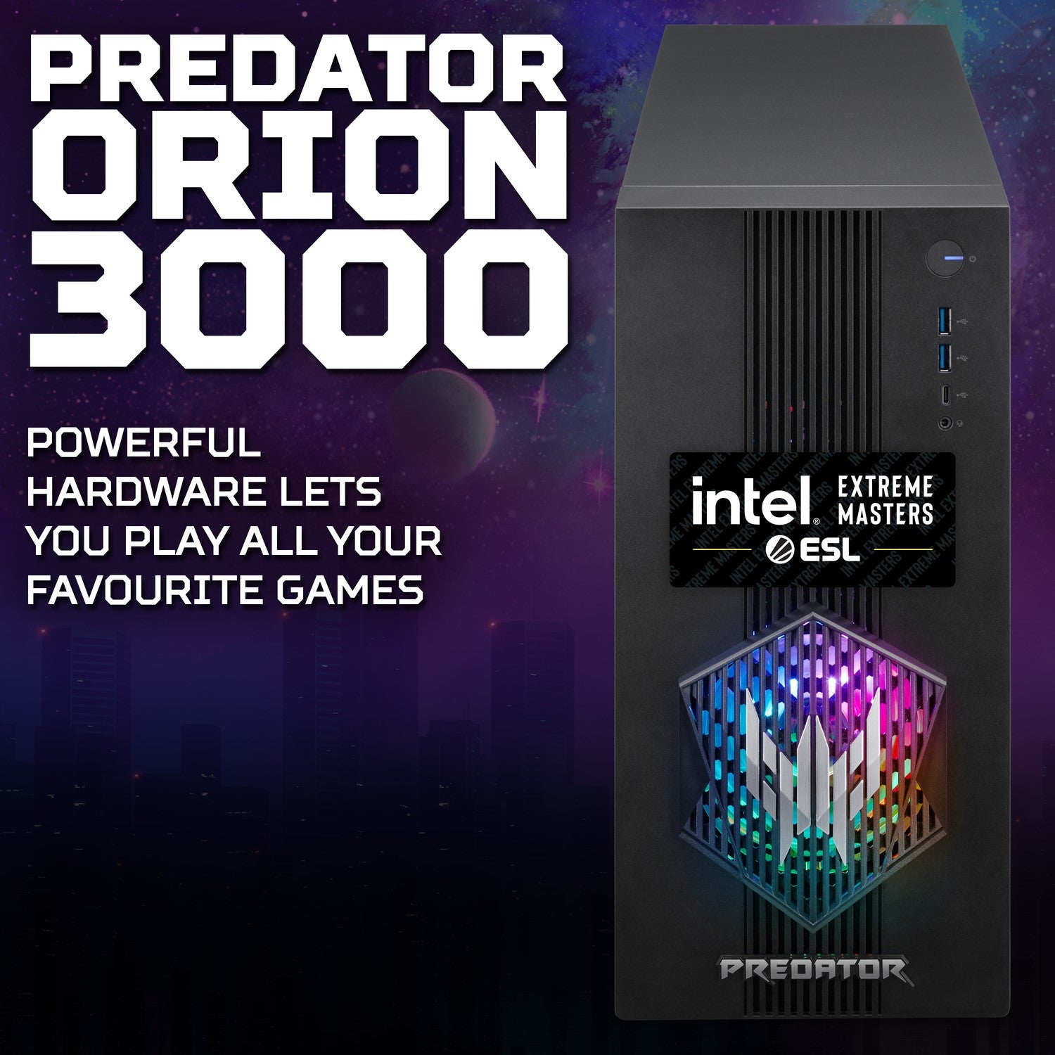 Acer Predator Orion 3000 gaming desktop PC in Black