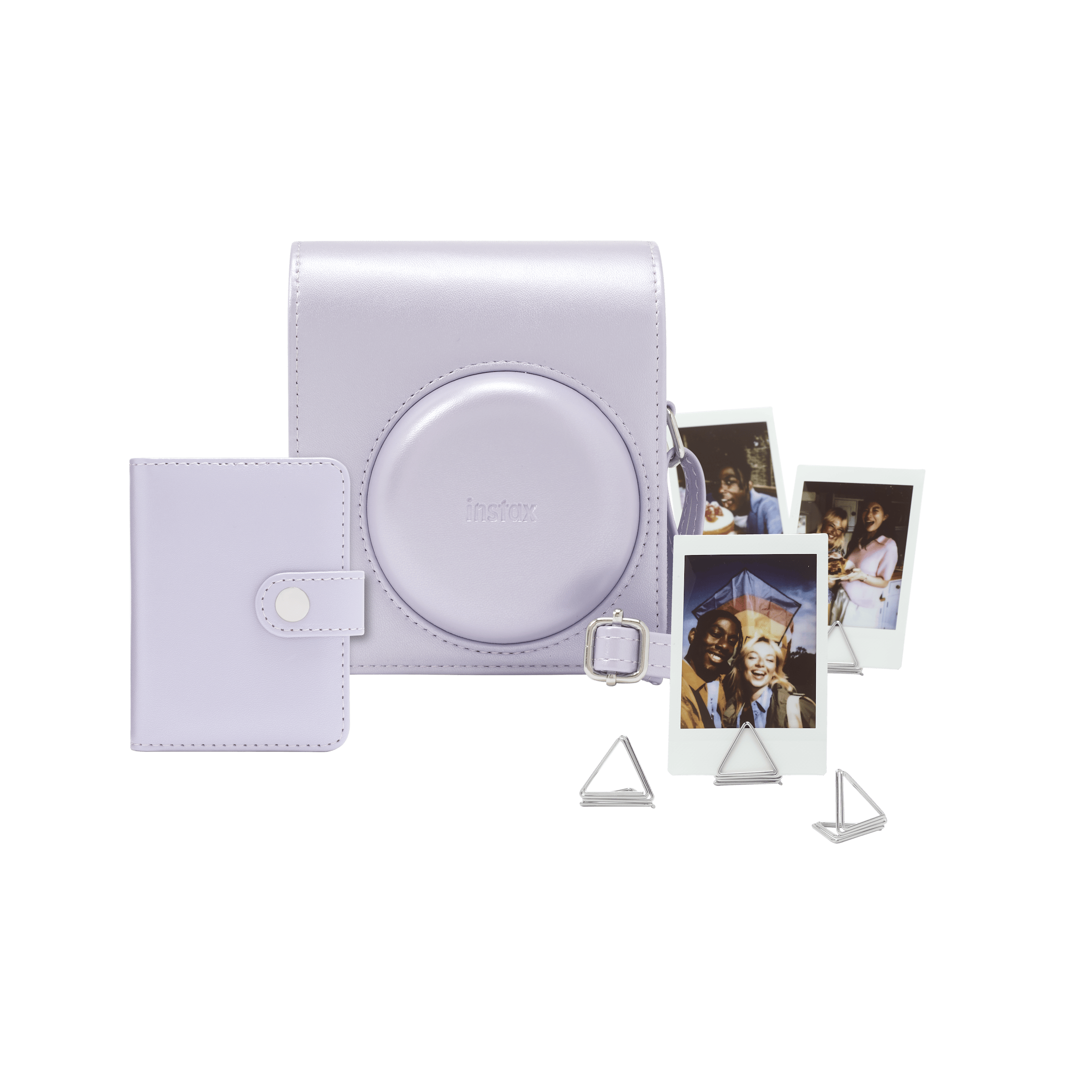 FUJIFILM instax mini 13 Accessory Kit Dreamy Purple - case and photo album; camera shown for illustration and sold separately
