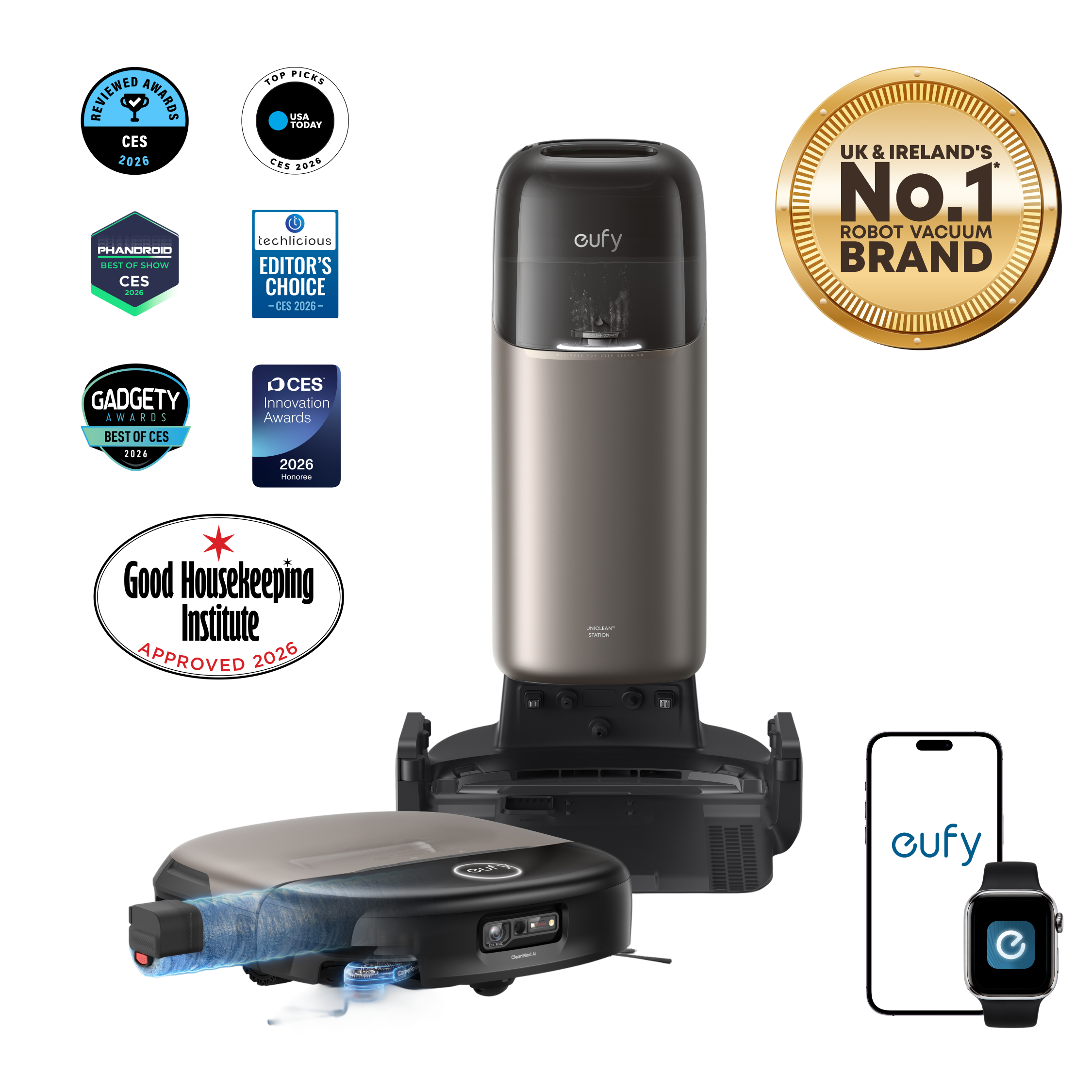 eufy Omni S2 Robot Vacuum & Mop, Black - official product image