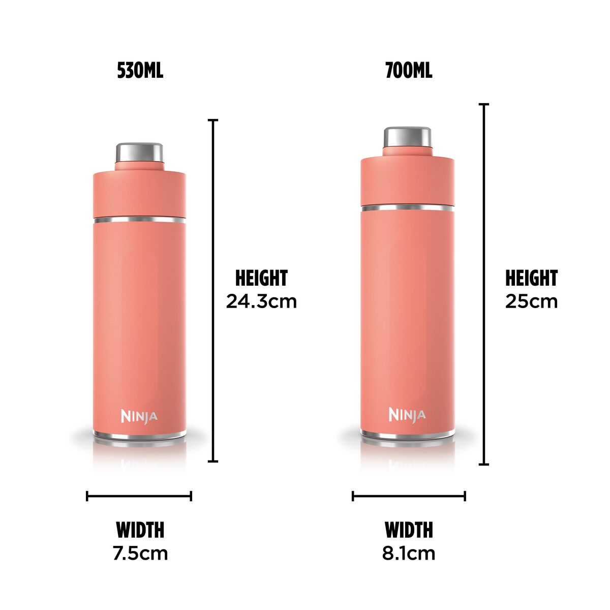 Ninja Thirsti Insulated Travel Bottle 530ml Coral product image