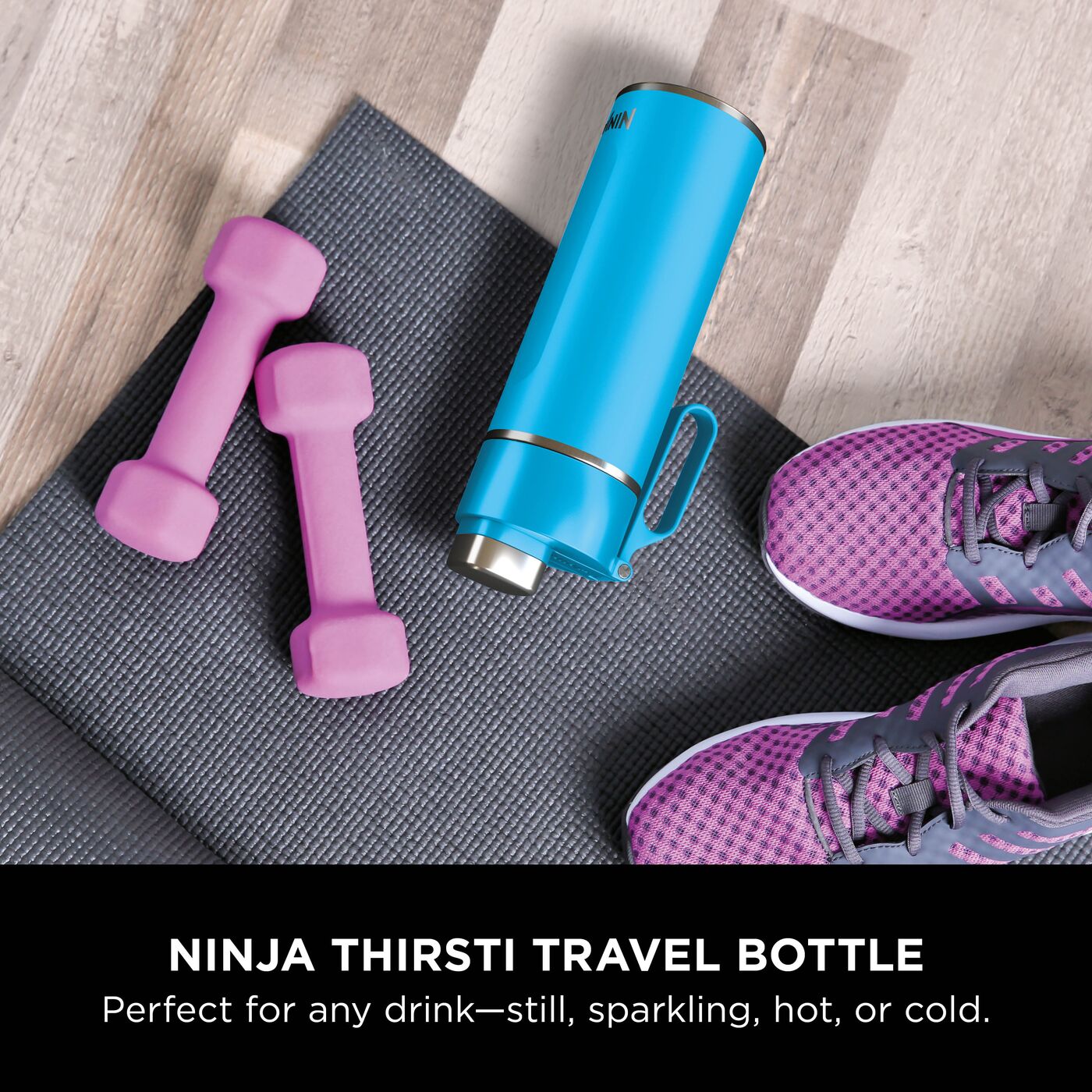 Ninja Thirsti Insulated Travel Bottle 530ml Tropical Blue product image