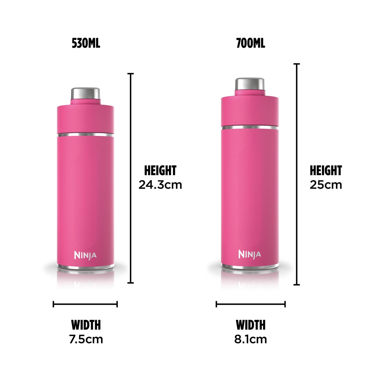 Ninja Thirsti Insulated Travel Bottle 700ml Pink product image