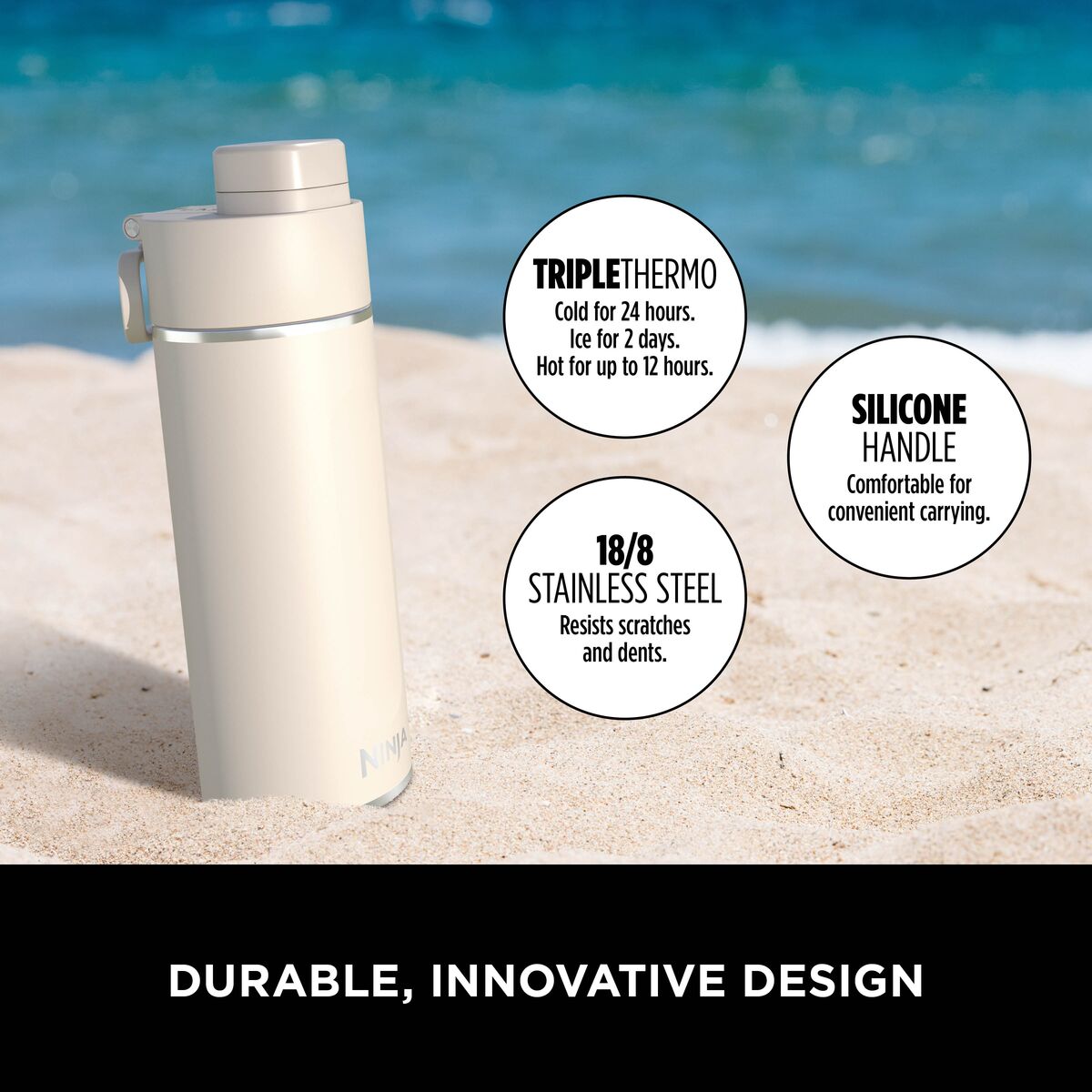Ninja Thirsti Insulated Travel Bottle 700ml Sandstone product image