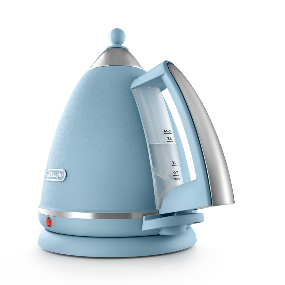 De'Longhi Argento Flora Kettle - Blue - water level window close-up
