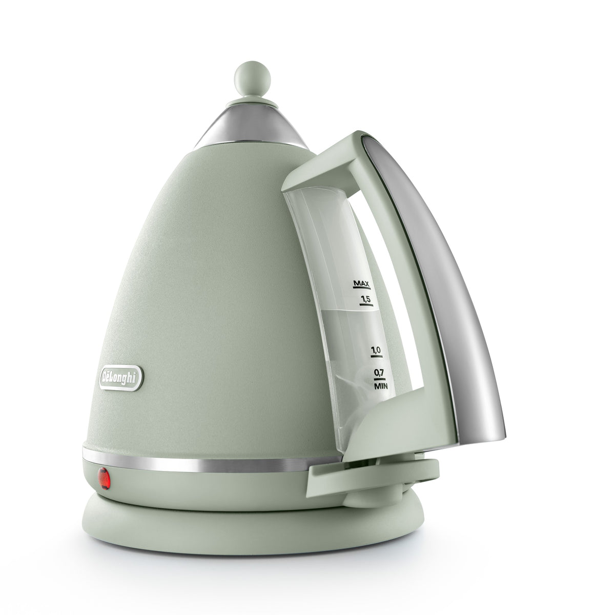 De'Longhi Argento Flora Kettle - Green - water level window close-up