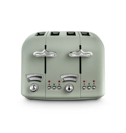 De'Longhi Argento Flora 4 Slice Toaster - Green | CT04.GR