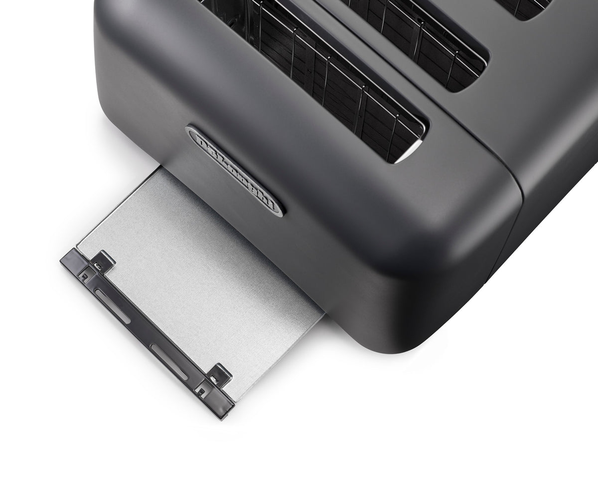 De'Longhi Argento Silva 4 Slice Toaster - Grey - removable crumb tray