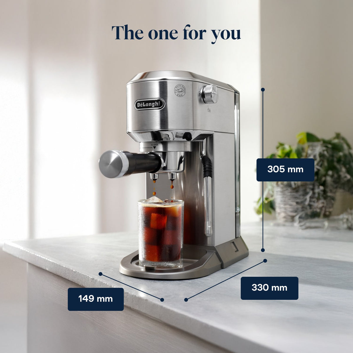 De'Longhi Dedica Duo - Stainless Steel - dimensions