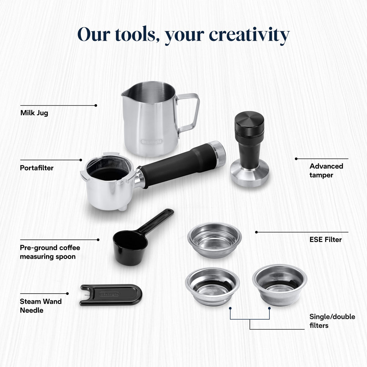 De'Longhi Dedica Duo - Stainless Steel - barista tools included