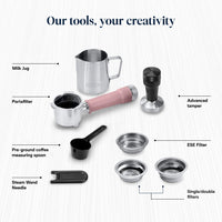 De'Longhi Dedica Duo Espresso Machine - Pink - tools and accessories