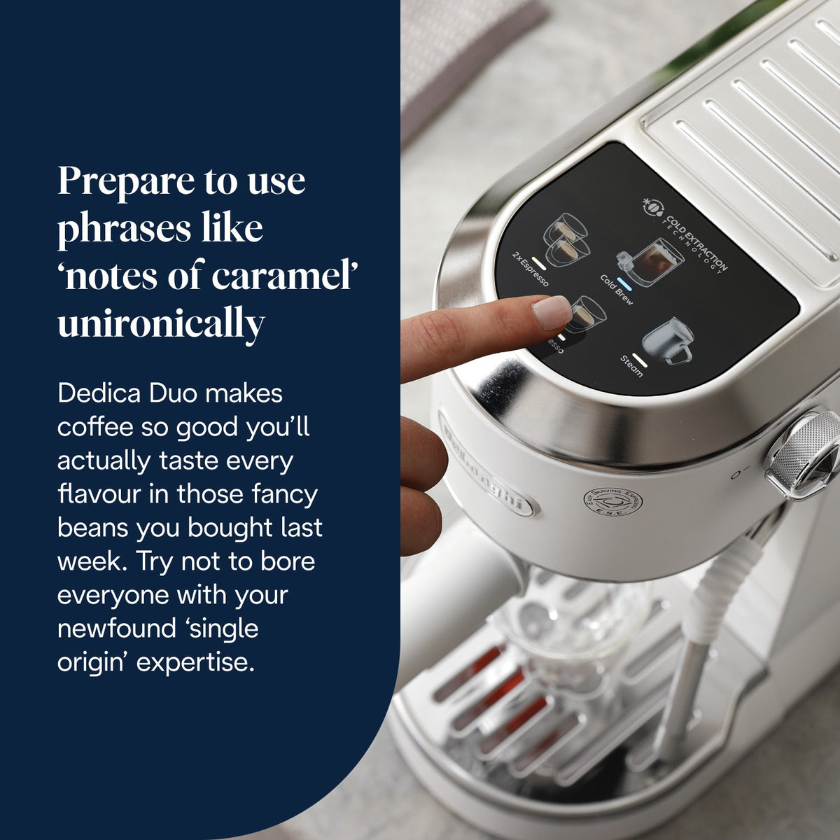 De'Longhi Dedica Duo - White - simple touch controls