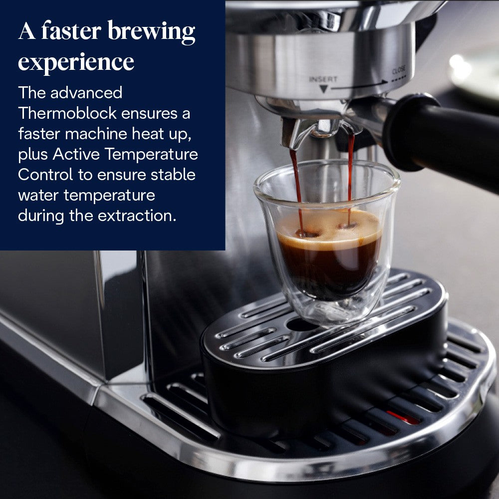 De'Longhi Dedica Maestro Plus - Stainless Steel - Thermoblock fast heat-up
