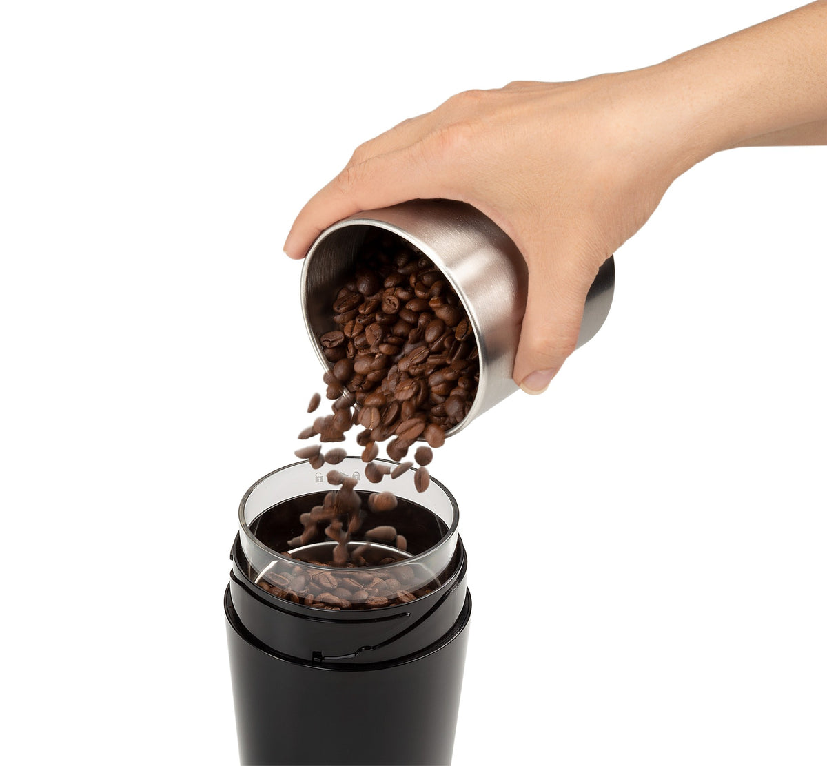 De'Longhi Electric Coffee Grinder - Black - removable stainless steel bowl