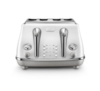 De'Longhi Icona Capitals 4 Slice Toaster - White - front view
