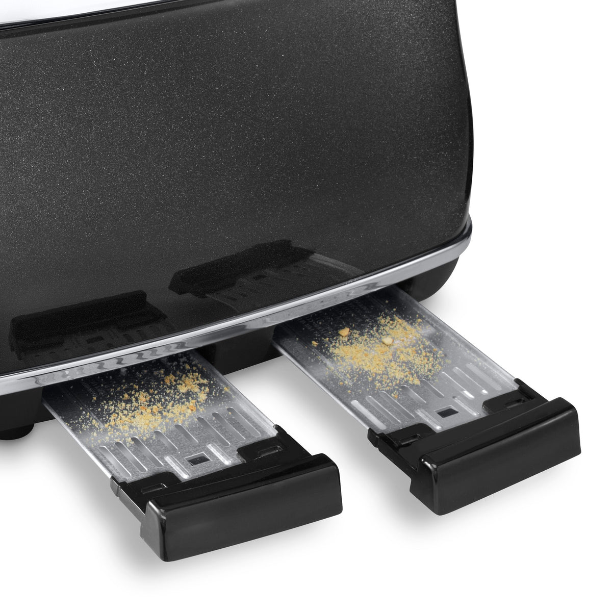 De'Longhi Icona Micalite 4-Slice Toaster - Black - removable crumb trays
