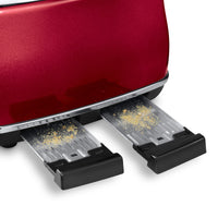 De'Longhi 4 Slice Toaster - Red - removable crumb trays