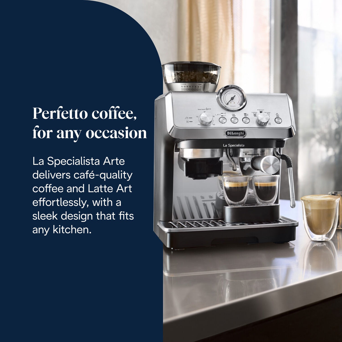 De'Longhi La Specialista Arte - Stainless Steel - cafe-quality coffee and latte art