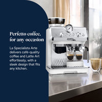 De'Longhi La Specialista Arte Espresso Machine - White - compact design for any kitchen