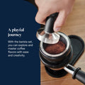 De'Longhi La Specialista Arte Espresso Machine - Yellow - tamping with the barista kit