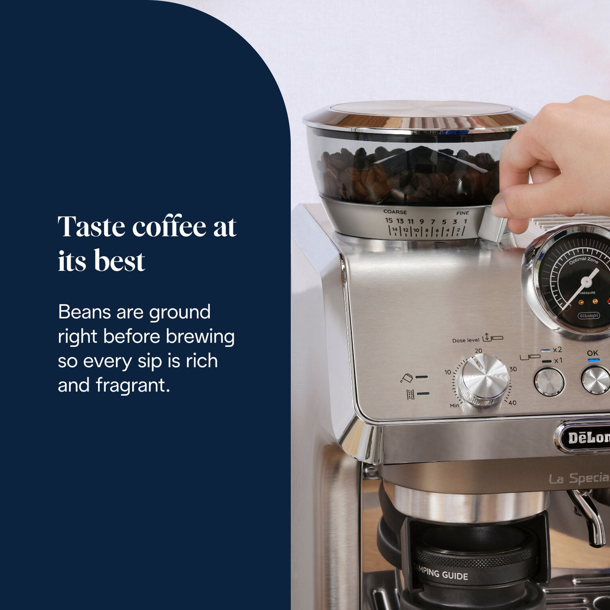 De'Longhi La Specialista Arte Evo - Stainless Steel - built-in grinder with fresh beans