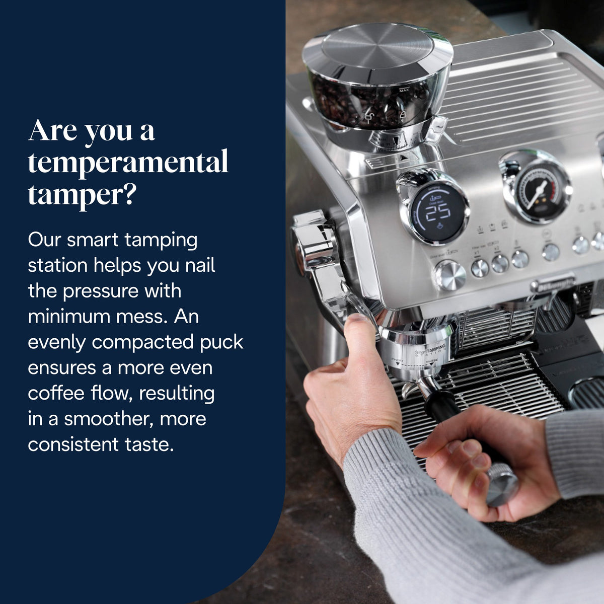 De'Longhi La Specialista Maestro Espresso Machine - Silver - Smart Tamping Station