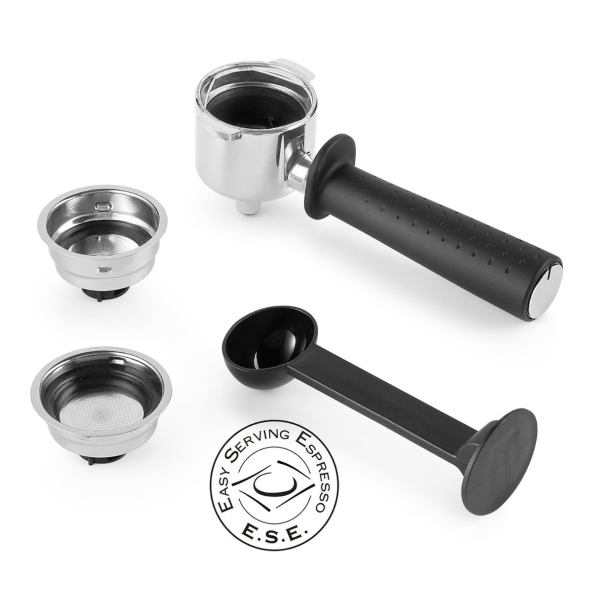 De'Longhi Stilosa Traditional Pump Espresso Coffee Machine - Black - filter holder, baskets and tamper