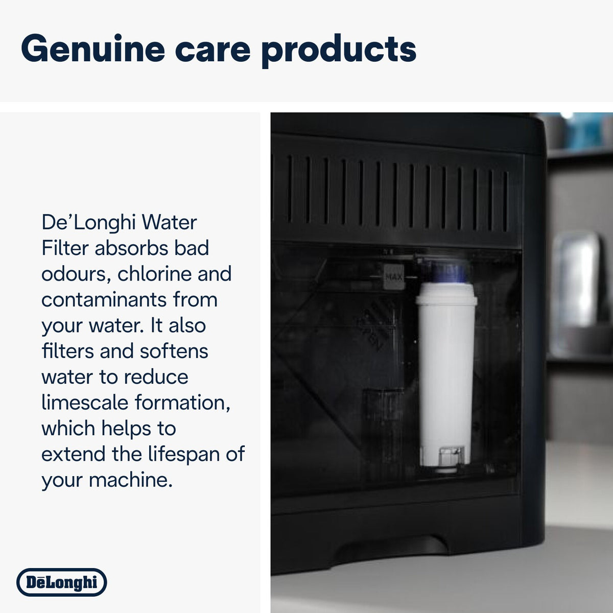 De'Longhi Water Impurity Filter - White - reduces limescale, odours and chlorine