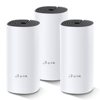 TP-Link Deco M4 mesh Wi-Fi system, three units — front view