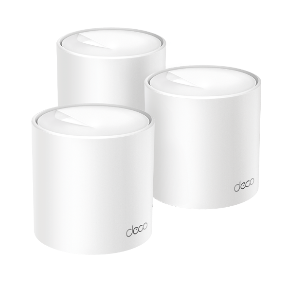 TP-Link Deco X1500, three units — pack-selector icon on dark background