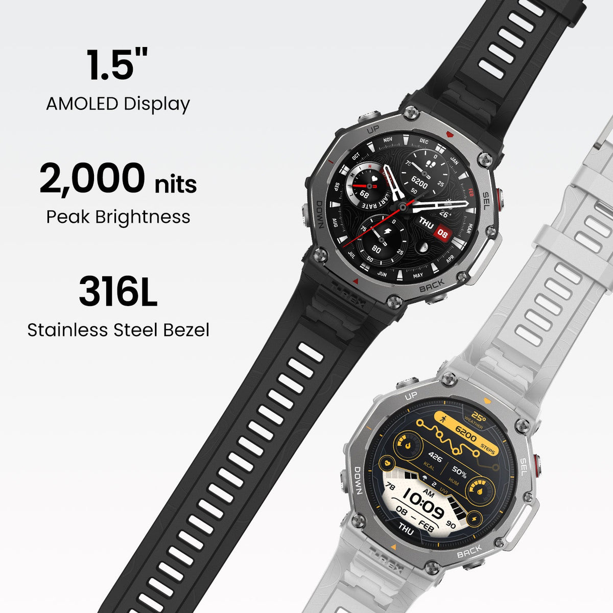 Amazfit T-Rex 3 Rugged GPS Smartwatch - Onyx | T-Rex 3