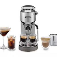 De'Longhi Dedica Duo with Advanced Milk Steam Wand & Cold Brew Option - Stainless Steel