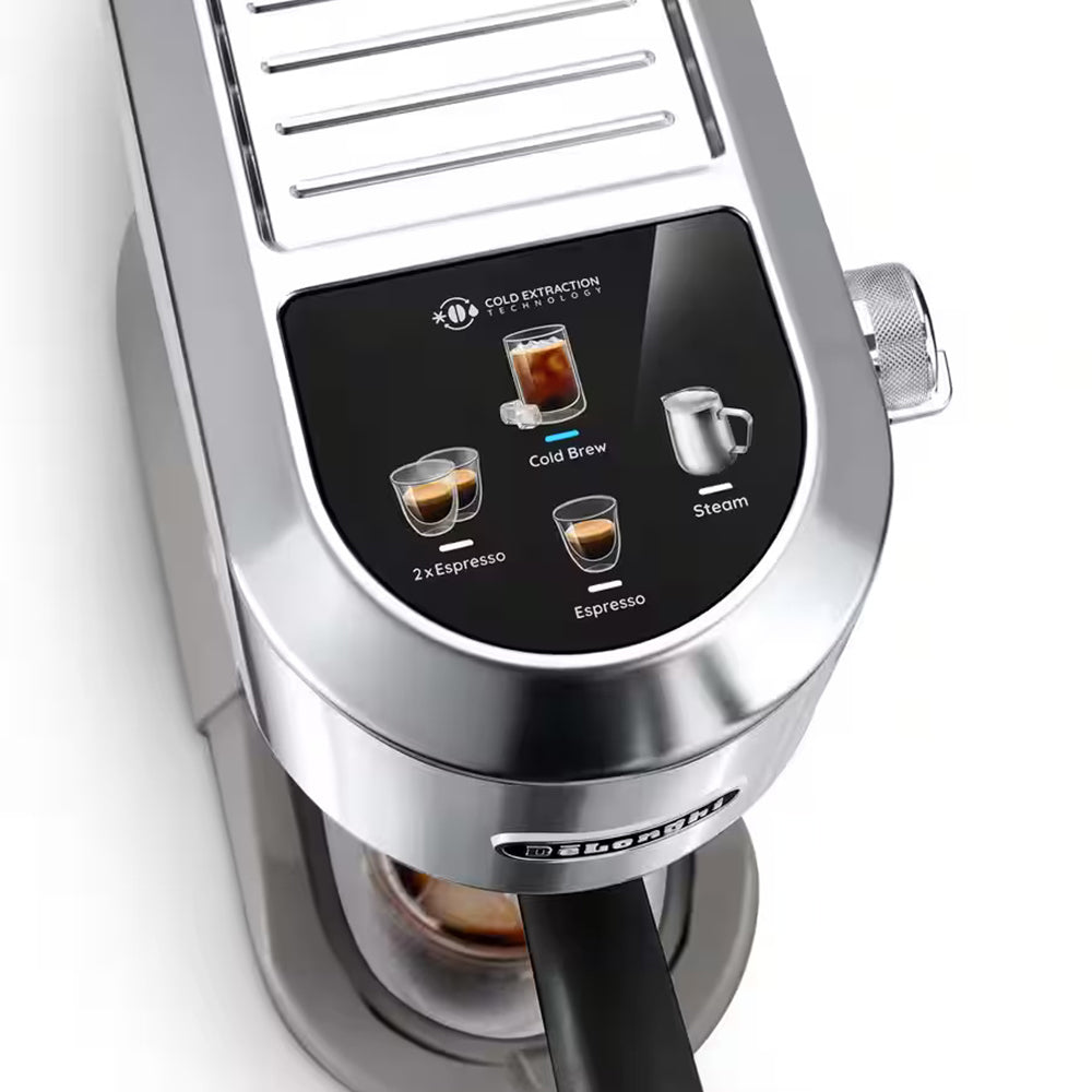 De'Longhi Dedica Duo with Advanced Milk Steam Wand & Cold Brew Option - Stainless Steel