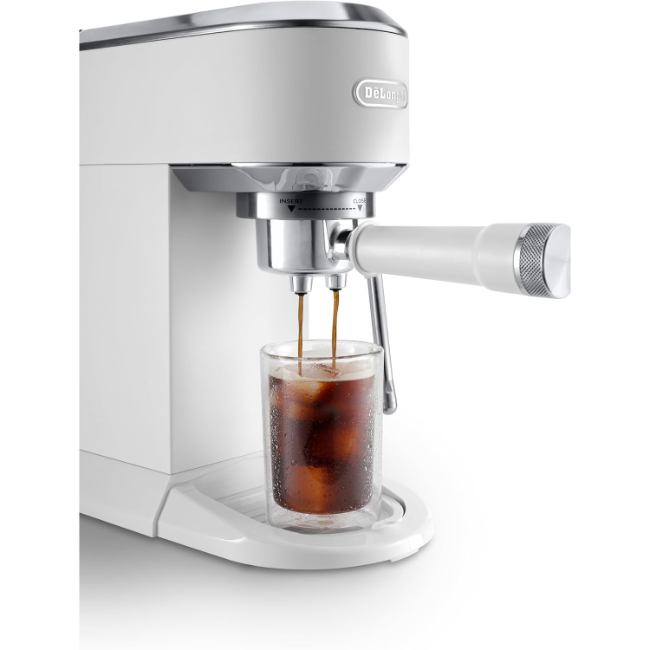 De'Longhi Dedica Duo with Advanced Milk Steam Wand & Cold Brew Option - White