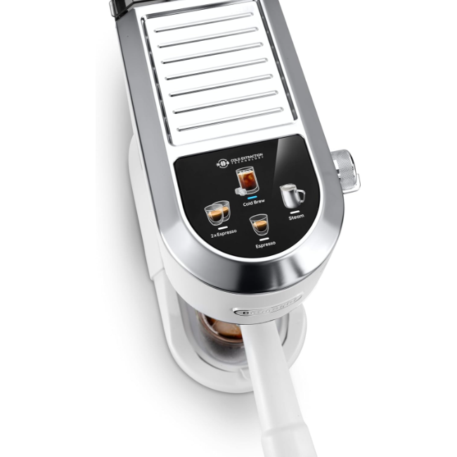 De'Longhi Dedica Duo with Advanced Milk Steam Wand & Cold Brew Option - White